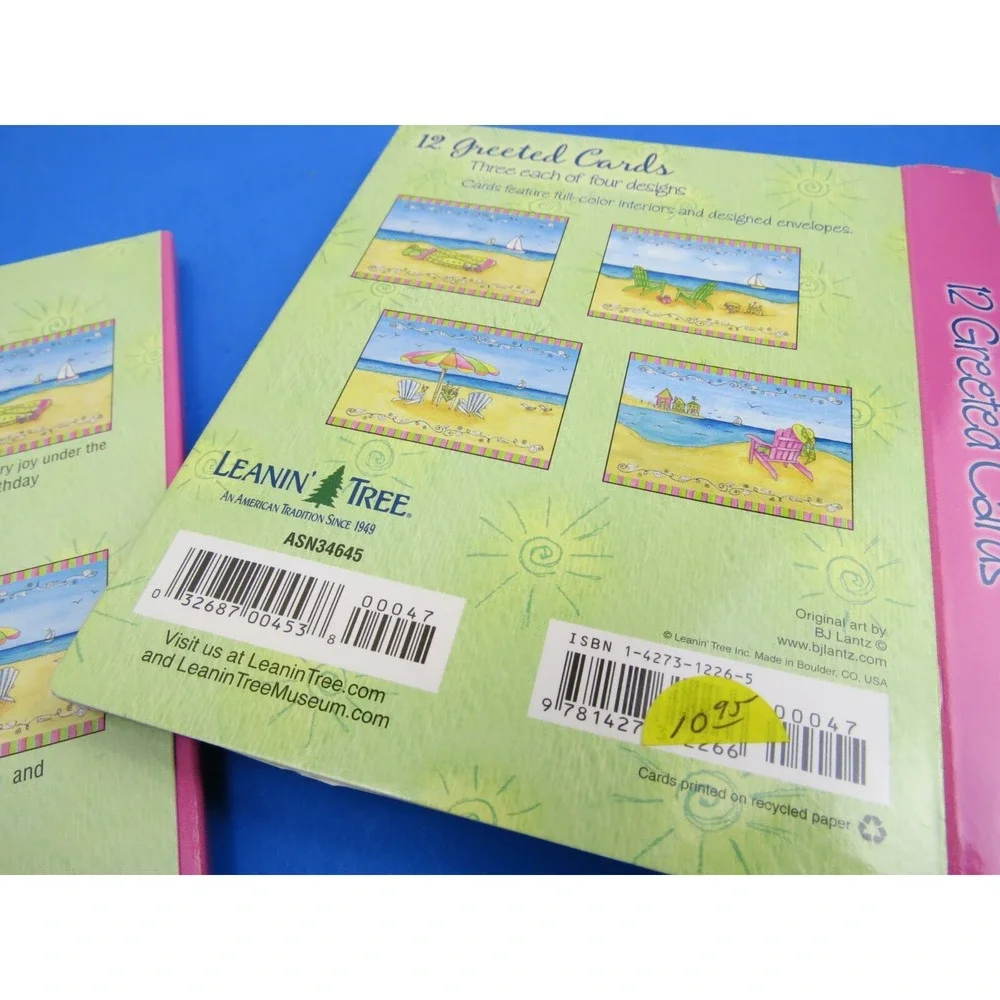 BJ Lantz Sunny Shores Beach Themed Stationery Greeting Cards Leanin Tree